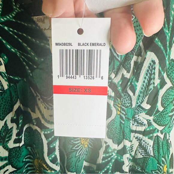 Band Of The Free XS Black Emerald Maisie Emerald Floral Mini Dress Boho Gypsy - Picture 12 of 13